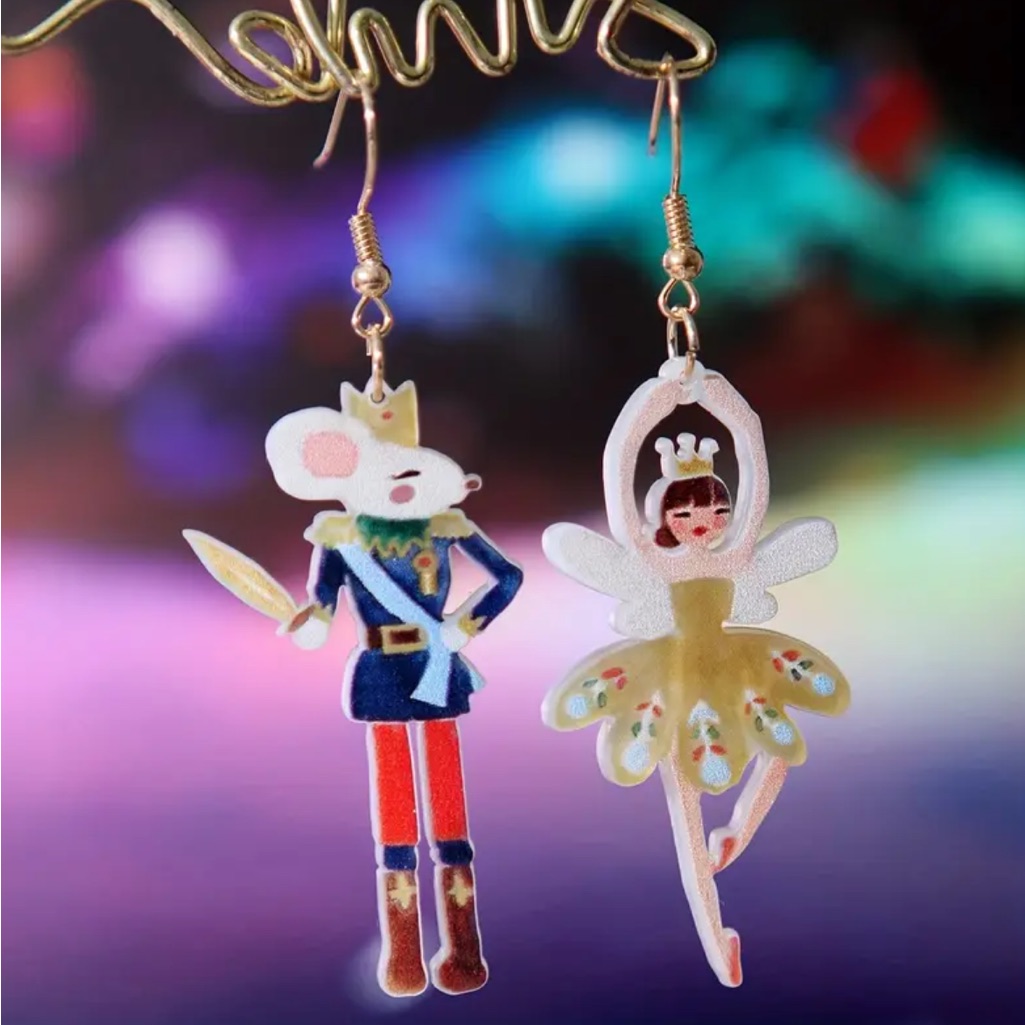 Nutcracker And Yellow Ballerina Earrings 16$